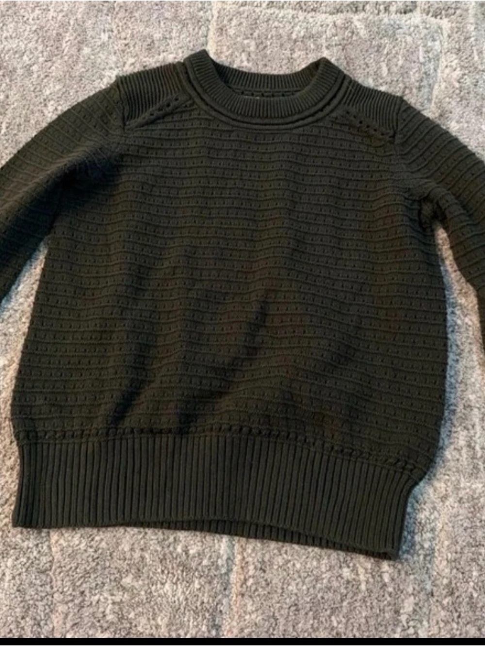 LOFT Black Textured Crewneck Sweater